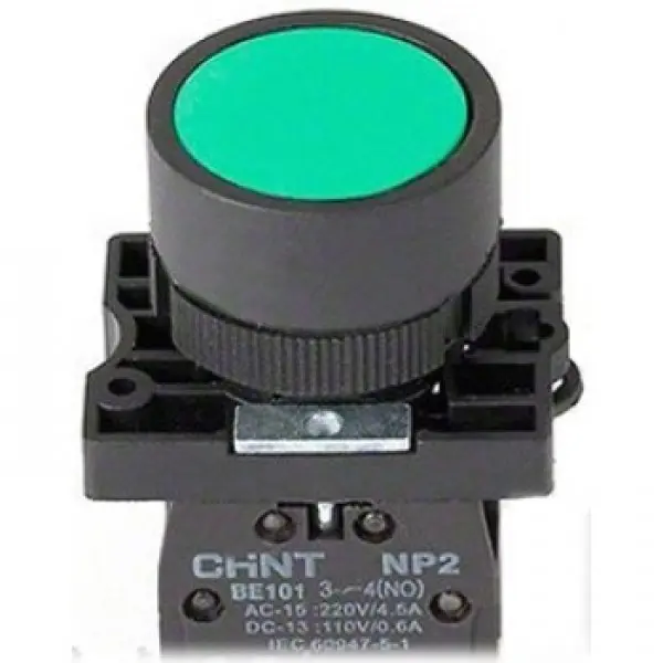 Бутон зелен CHINT 1NO NP2-EA21