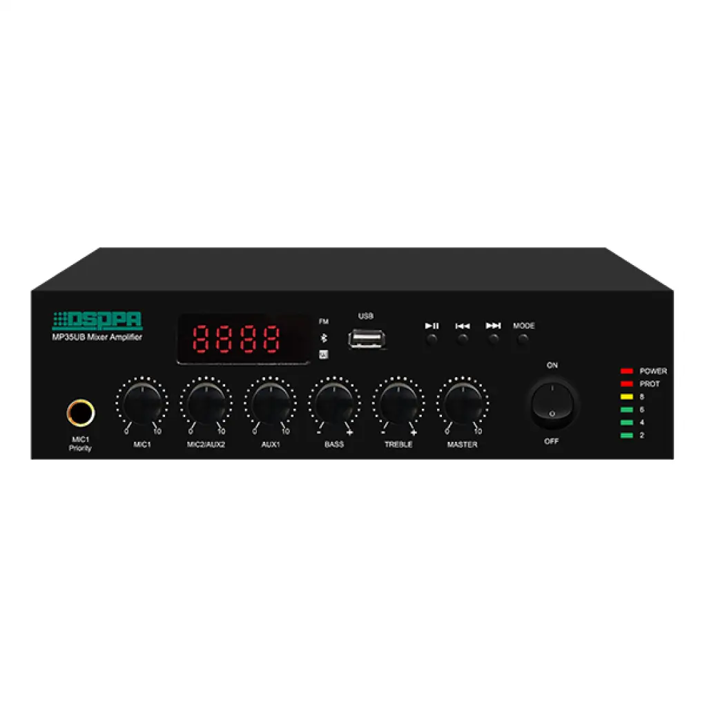 DSPPA 35W Mini усилвател-миксер с вграден BLUETOOTH/USB/FM RADIO
