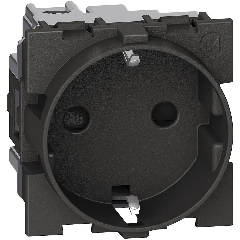 Контакт шуко 16A 250V Living NOW, черен