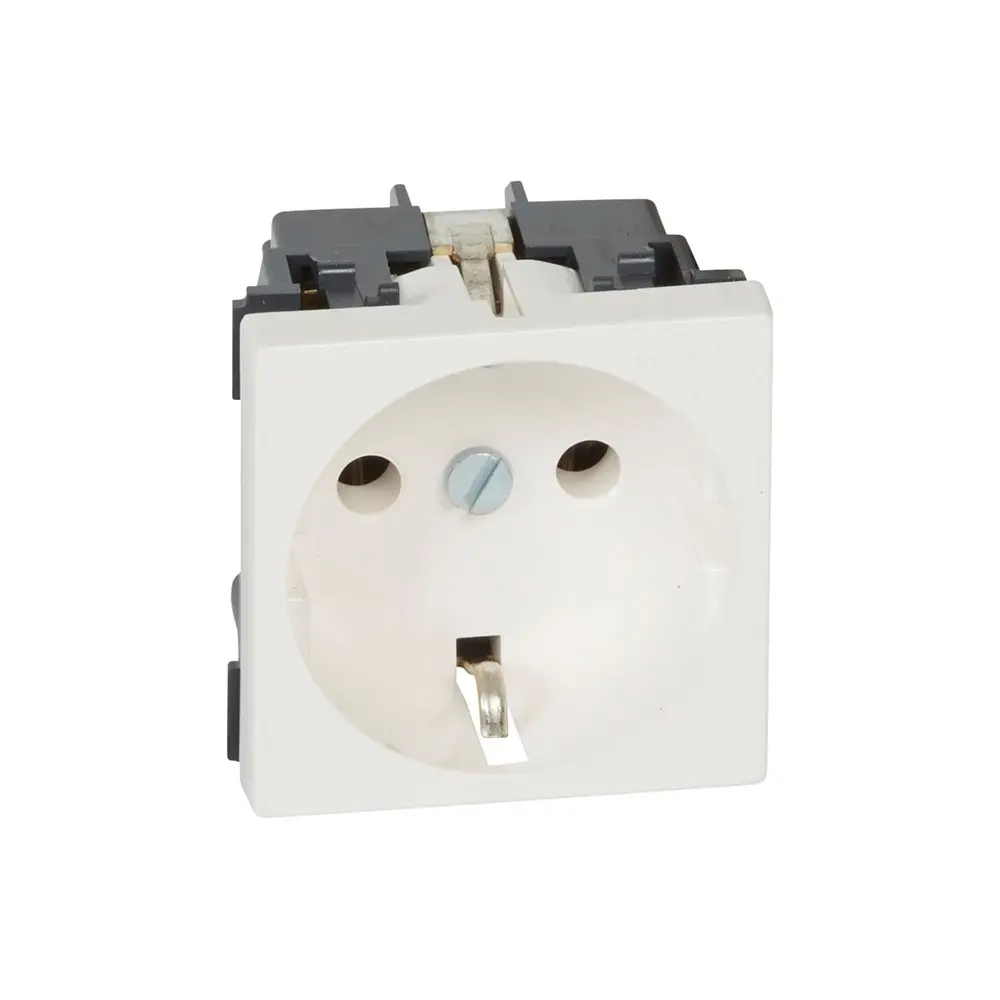 Контакт шуко Legrand PRMosaic 2P+T винтови клеми без детска защита