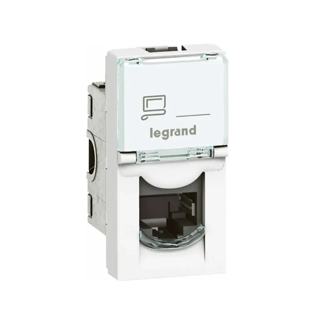 Розетка 1xRJ45 Cat.6 FTP 1М Бял Legrand Mosaic