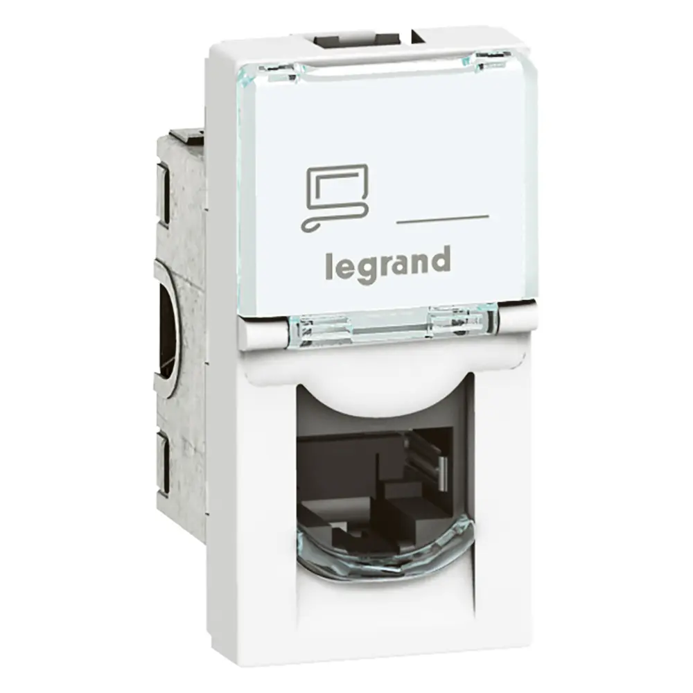 Розетка 1xRJ45 Cat.6A STP 1М Бял Legrand Mosaic