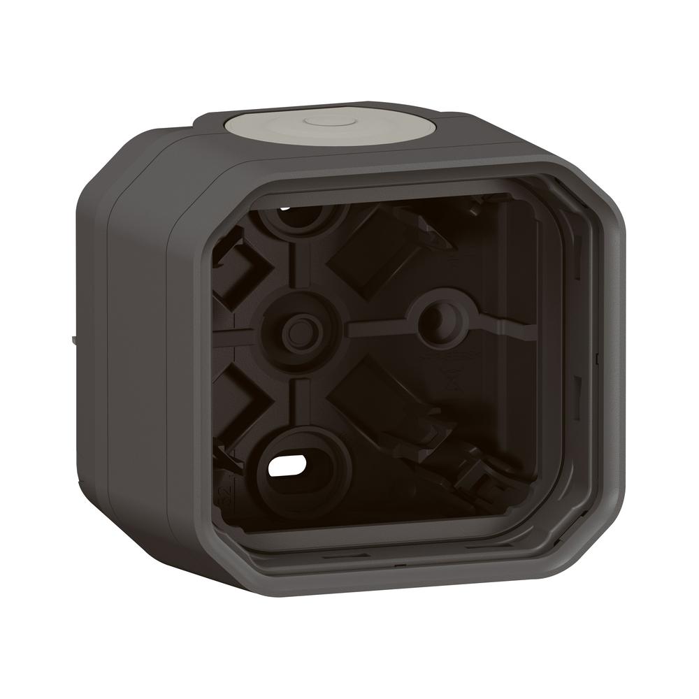 Legrand Plexo Кутия ОМ 1 модул с гумен щуцер, Антрацит