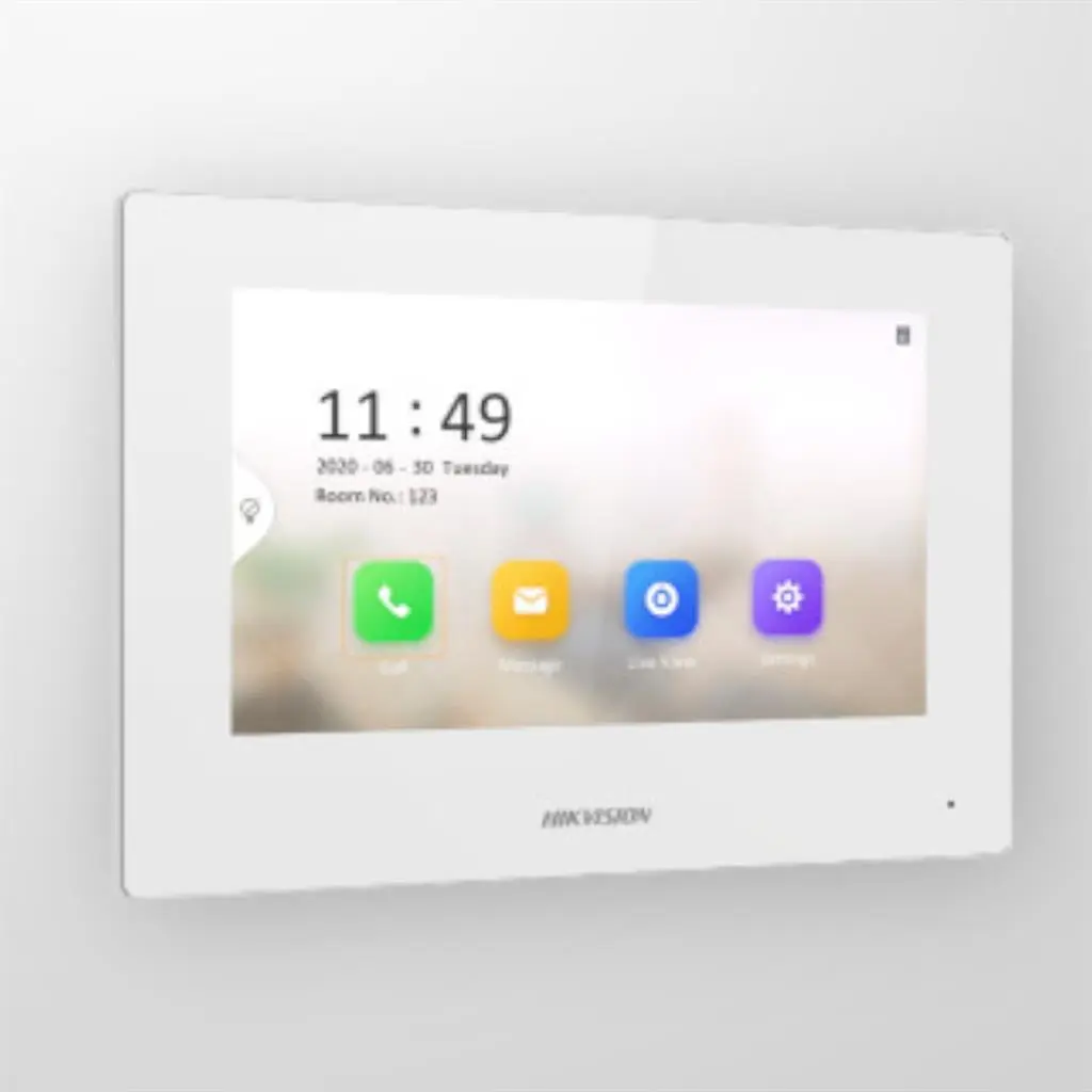 7" Touch-Screen мониторен панел за IP видеодомофонни системи HIKVISION в бял цвят