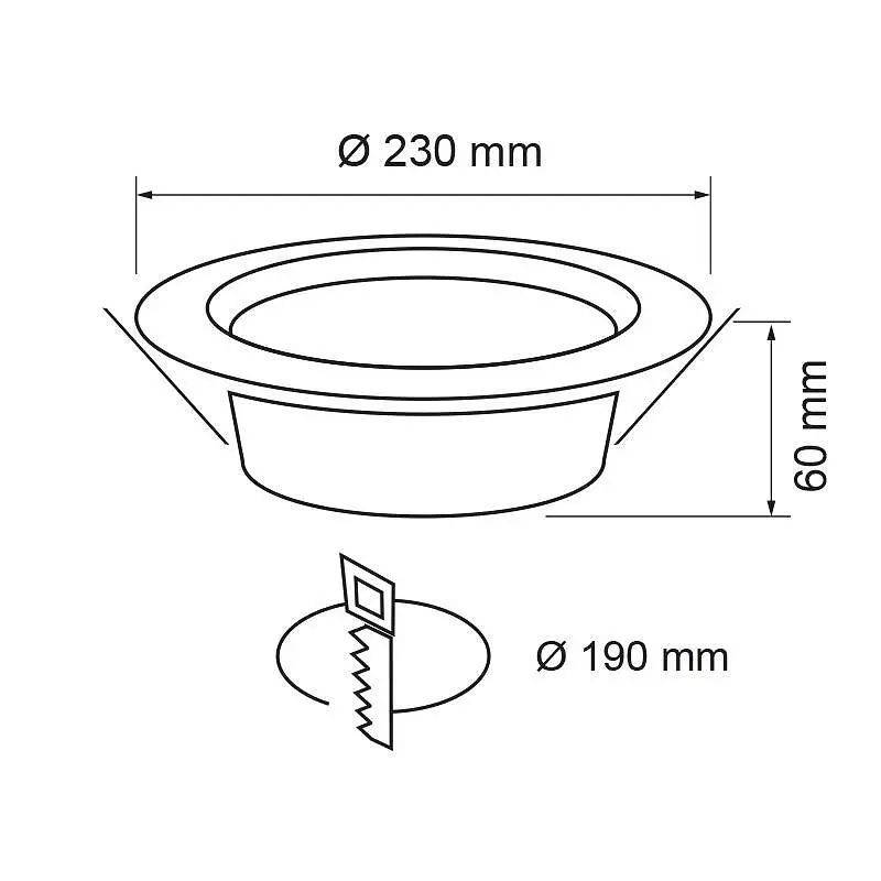LED ЛУНА ЗА ВГРАЖДАНЕ Ultralux 24W, 4200K, 220-240V AC, НЕУТРАЛНА СВЕТЛИНА, IP44 - Image 2