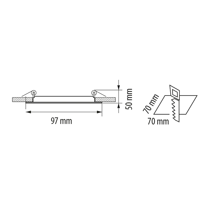LED СТЪКЛЕН ПАНЕЛ ЗА ВГРАЖДАНЕ Ultralux КВАДРАТ, 6W, 4200K, 220-240V AC, IP44 - Image 2