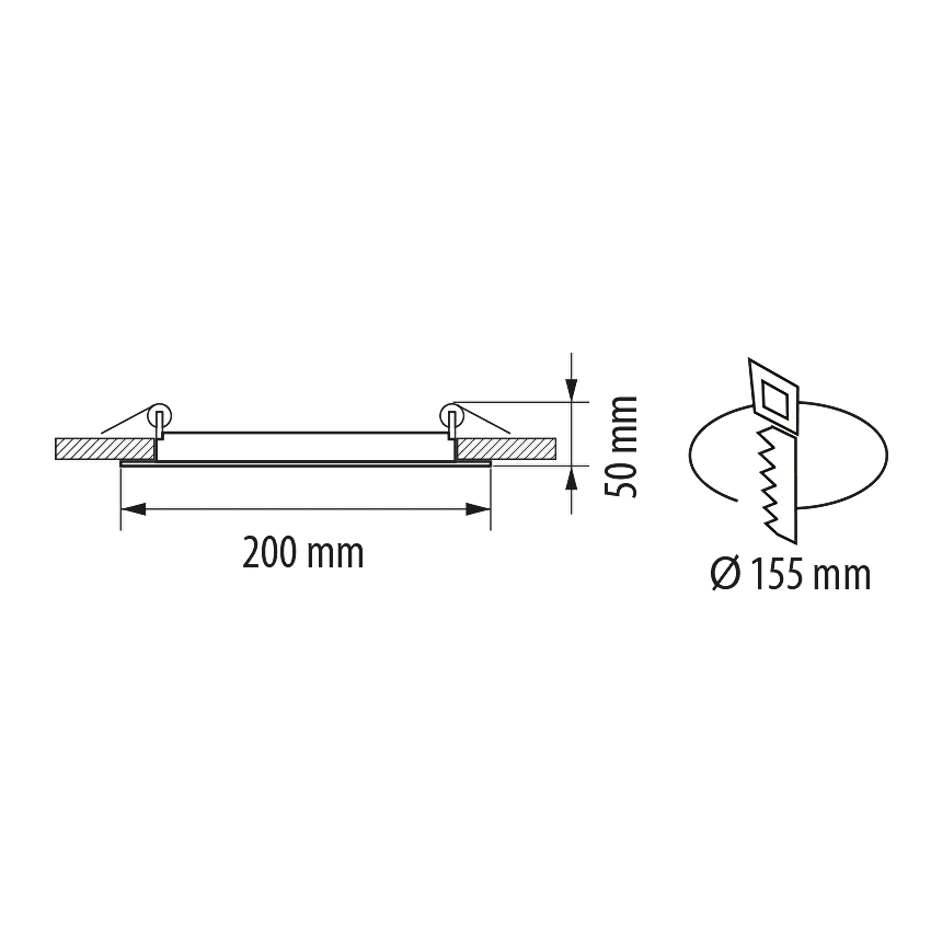 LED СТЪКЛЕН ПАНЕЛ ЗА ВГРАЖДАНЕ Ultralux КРЪГ, 18W, 4200K, 220-240V AC, IP44 - Image 3