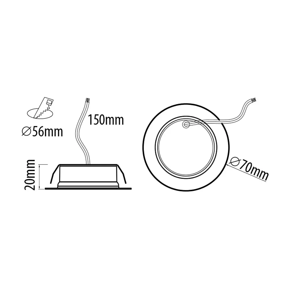 Мини LED луна за вграждане 4W,4200K,220-240V AC,ИП44,бяла - Image 4