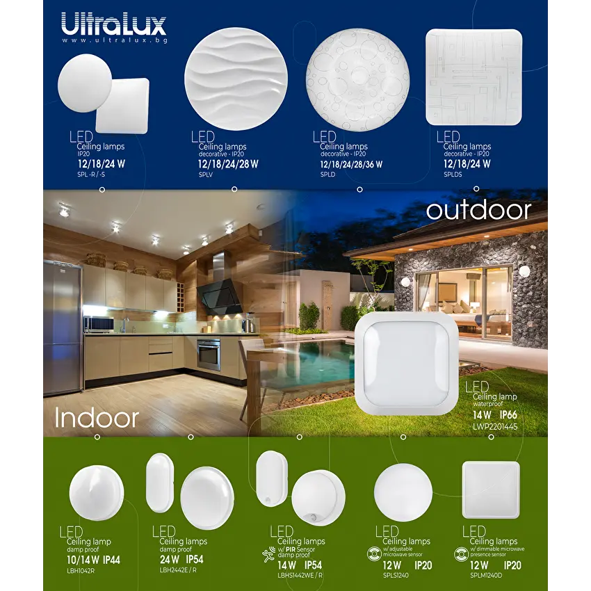 LED SLIM ПЛАФОНИЕРА Ultralux 12W, 4200K, 220-240V AC, НЕУТРАЛНА СВЕТЛИНА, КРЪГ - Image 5