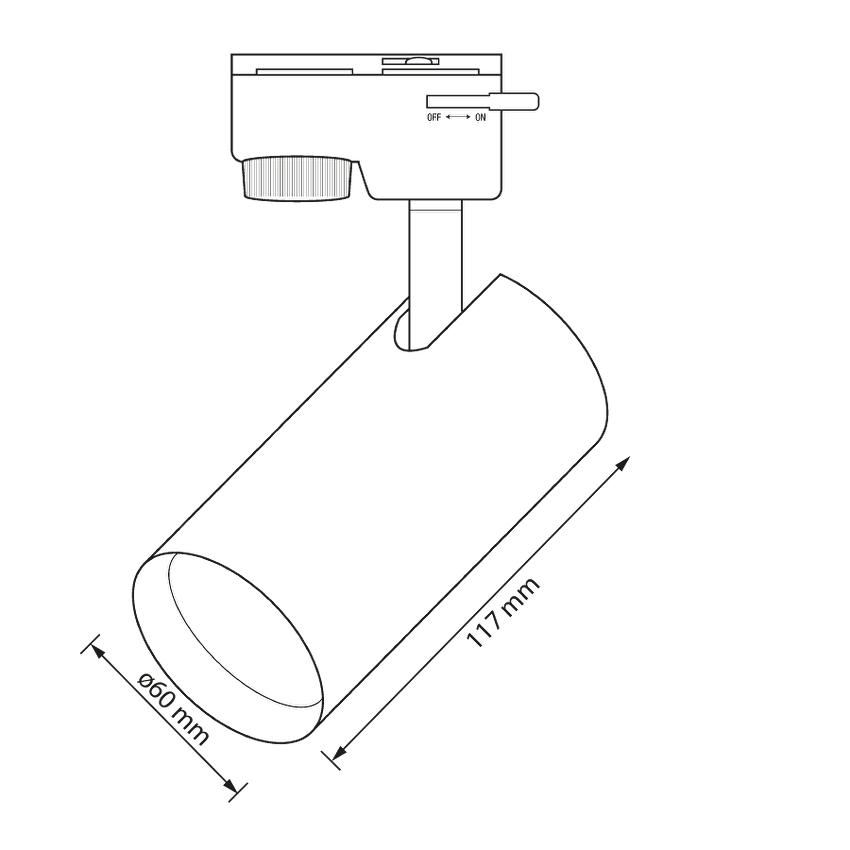 Тяло за релсов монтаж Ultralux двупроводно,GU10. черно - Image 2
