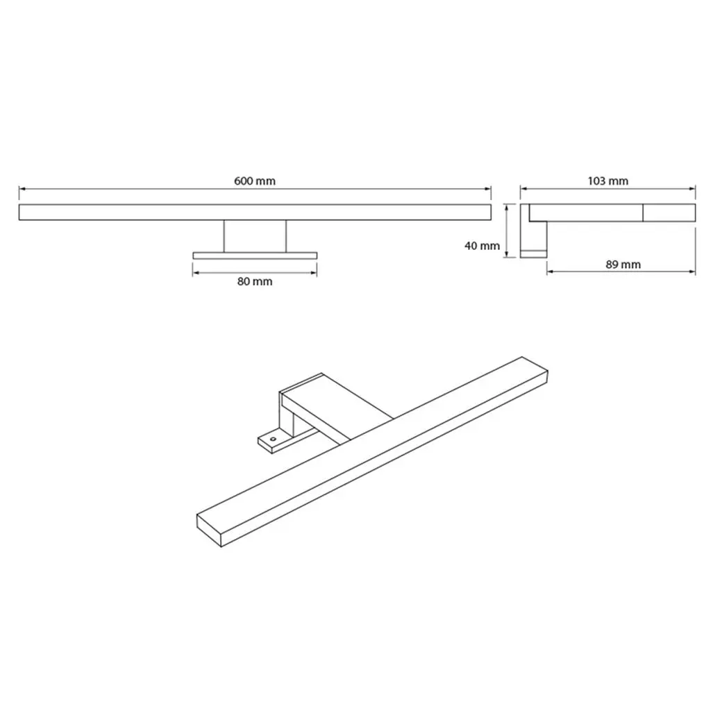 LED ЛАМПА ЗА ШКАФ И ОГЛЕДАЛО 8W 4200К, ХРОМ, IP44