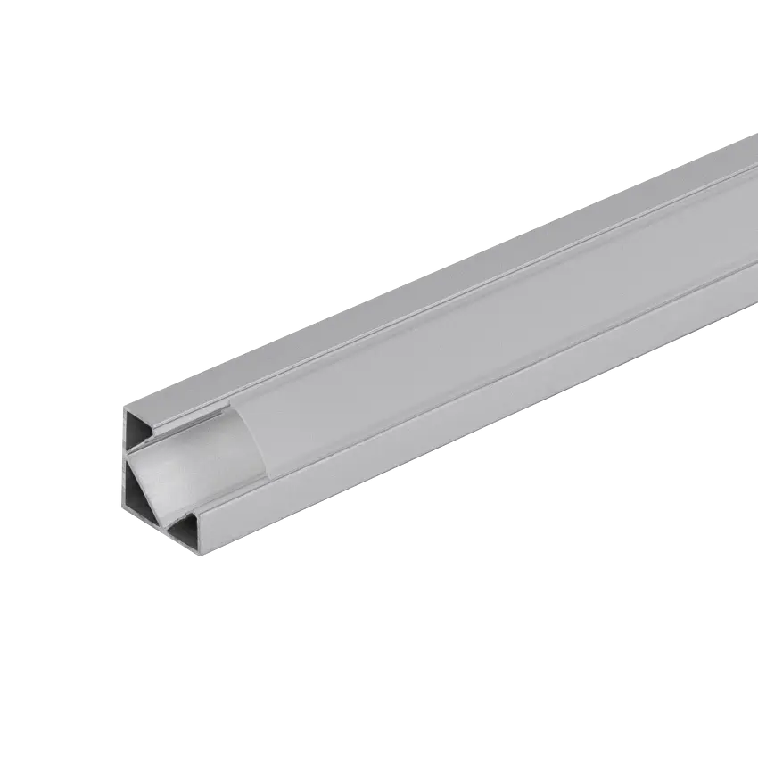 АЛУМИНИЕВ ПРОФИЛ ЗА LED ЛЕНТА, ЪГЛОВ, С БОРД, ЗА ВГРАЖДАНЕ, 2М