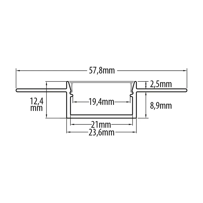 Алуминиев профил/за LED лента за гипсокартон 3m, 21мм - Image 2