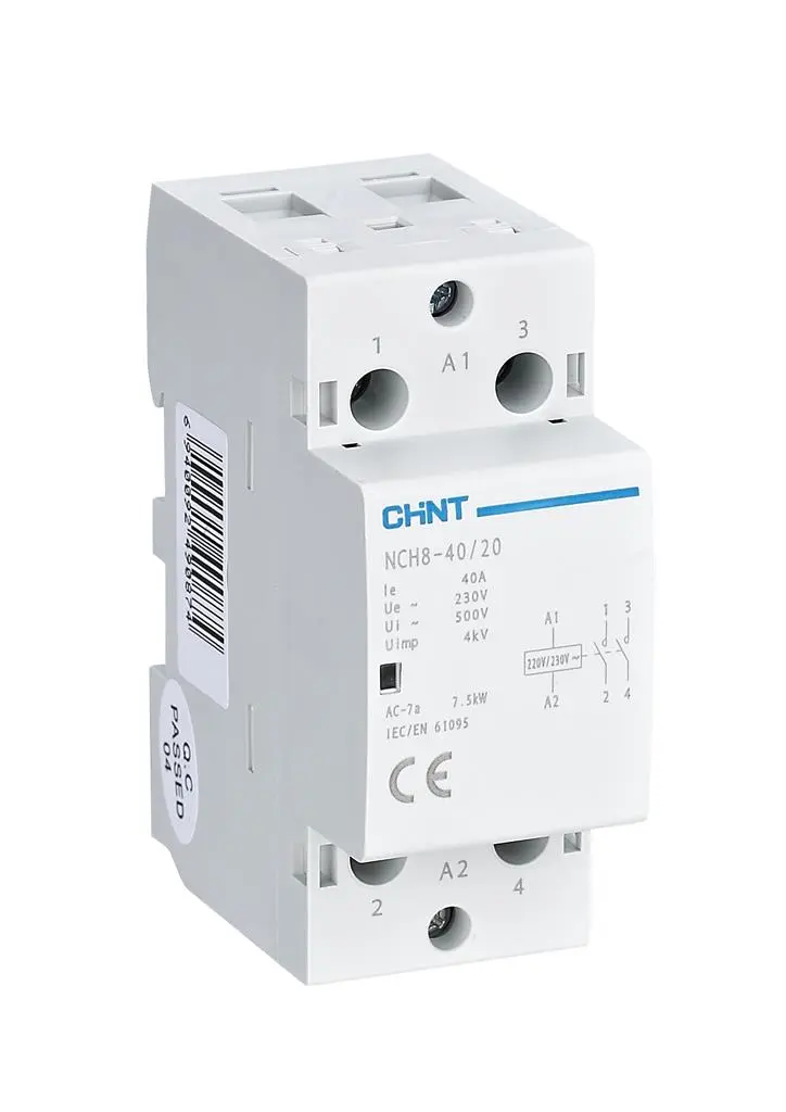 Chint NCH8-63/20 Модулен контактор 2P 63A(40kW) 2NO AC230V