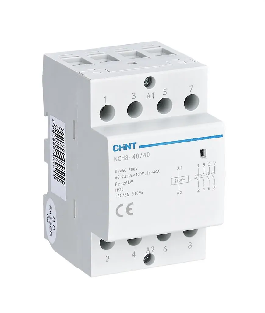 Chint NCH8-25/40 Модулен контактор 4P 25A(16kW) 4NO AC230V