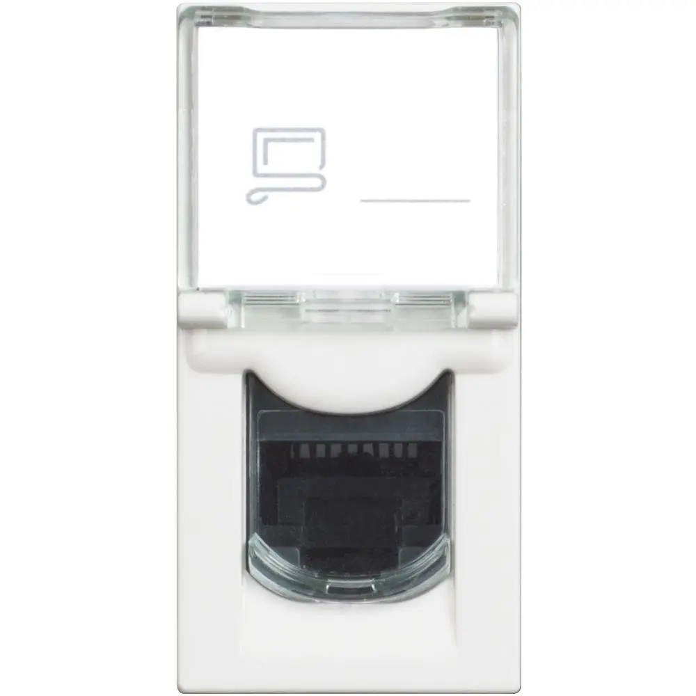 Интернет розетка 1xRJ45 Cat.5 UTP 1M, бял Classia