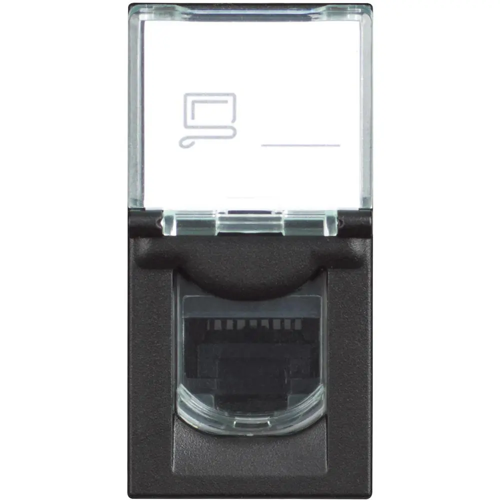 Интернет розетка 1xRJ45 Cat.5 UTP 1M, черен Classia