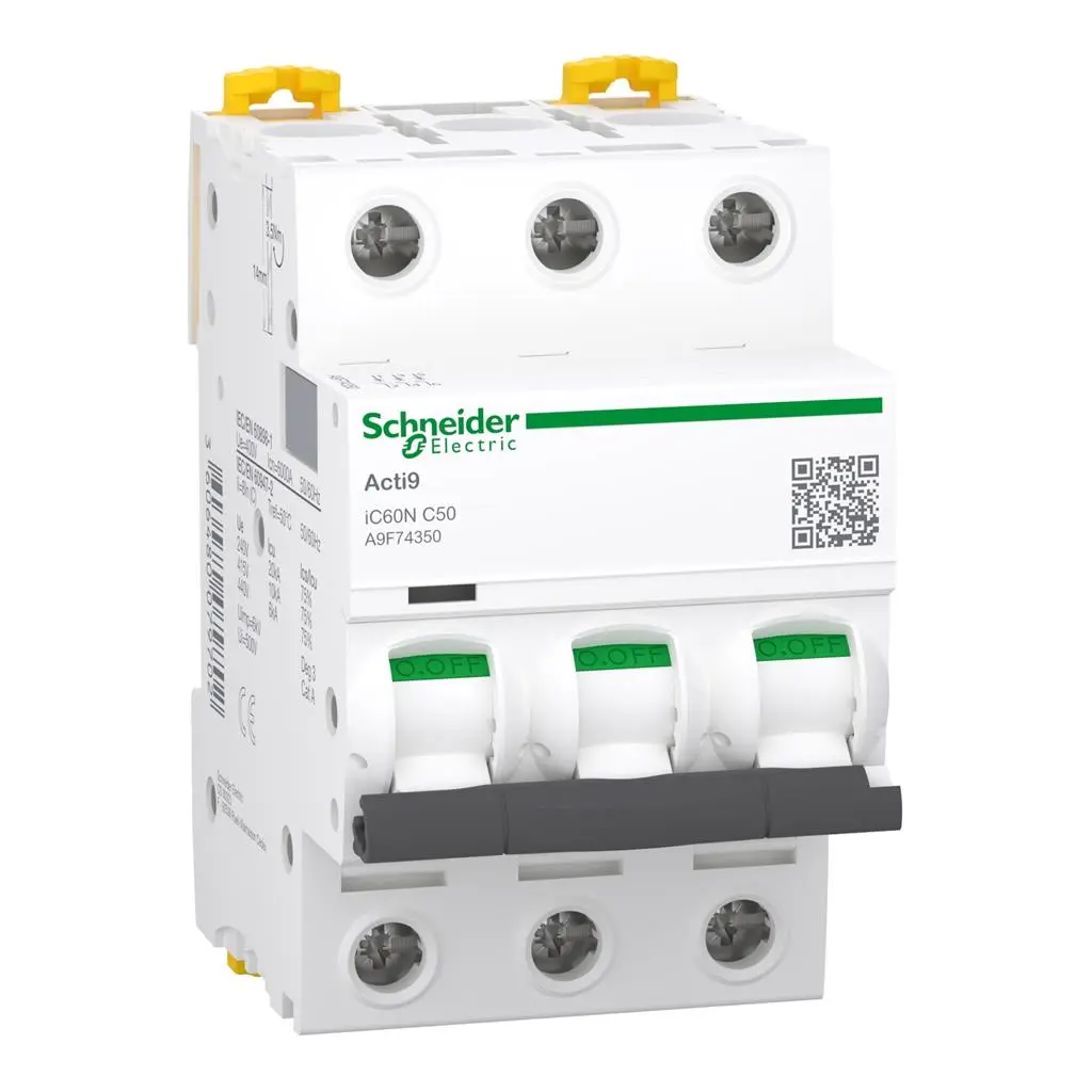 Автоматичен прекъсвач Schneider IC60N 3P крива C 6kA 50A