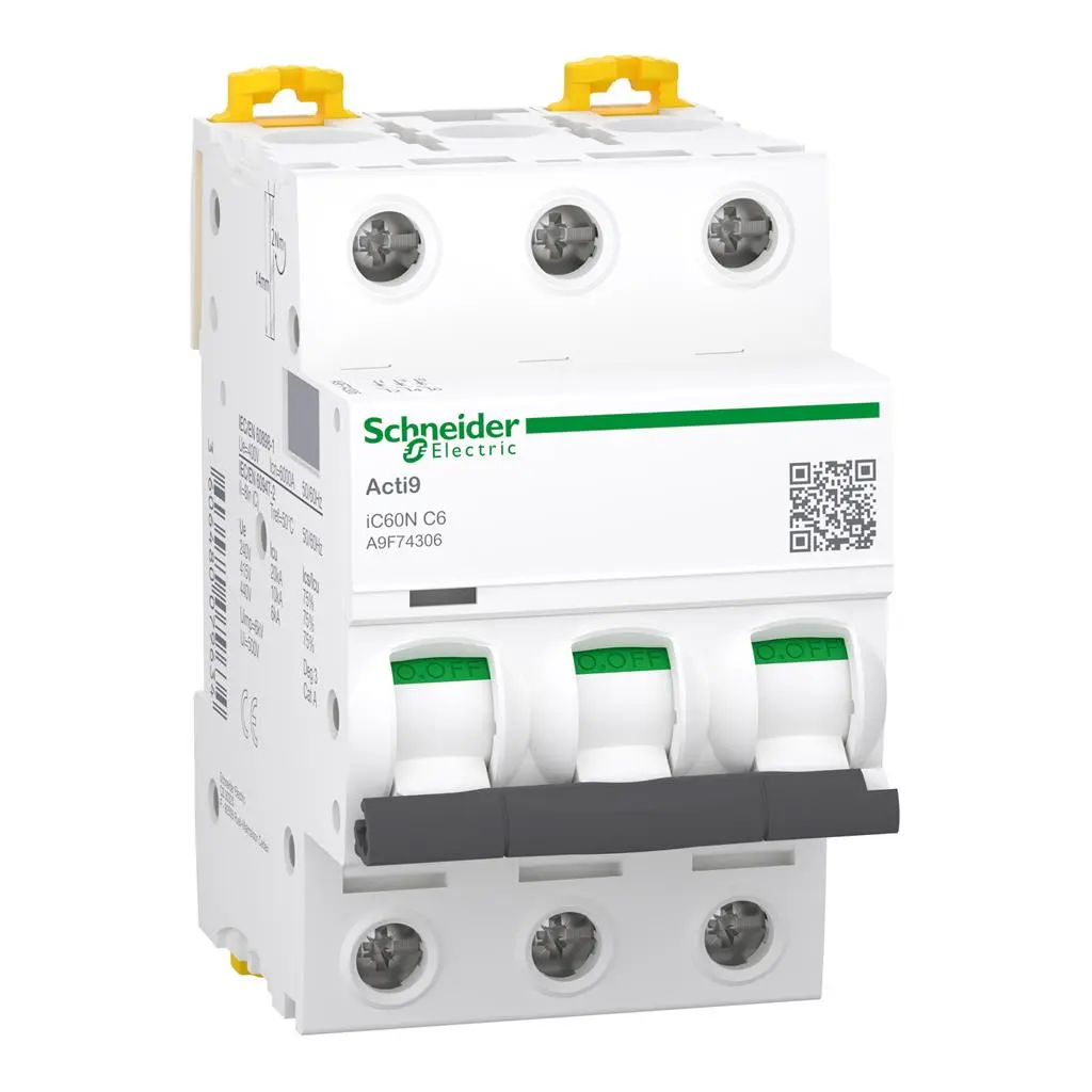 Автоматичен прекъсвач Schneider IC60N 3P крива C 6kA 6A