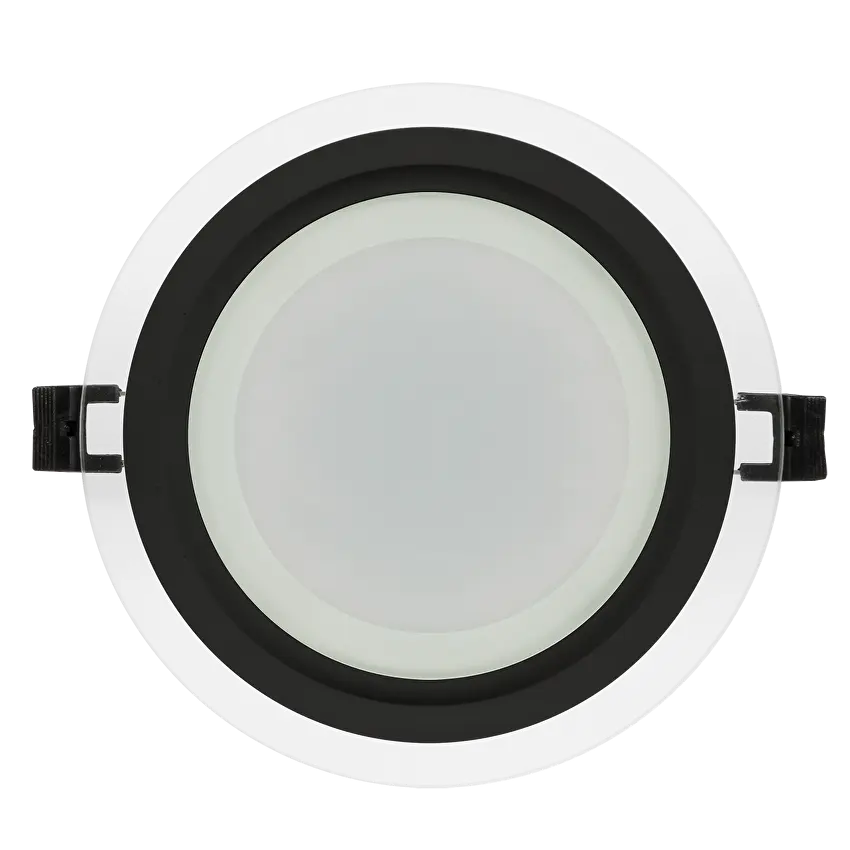 LED стъклен панел за вграждане, кръг, 18W, 4200K, 220-240V AC, IP44, черен ринг - Image 2