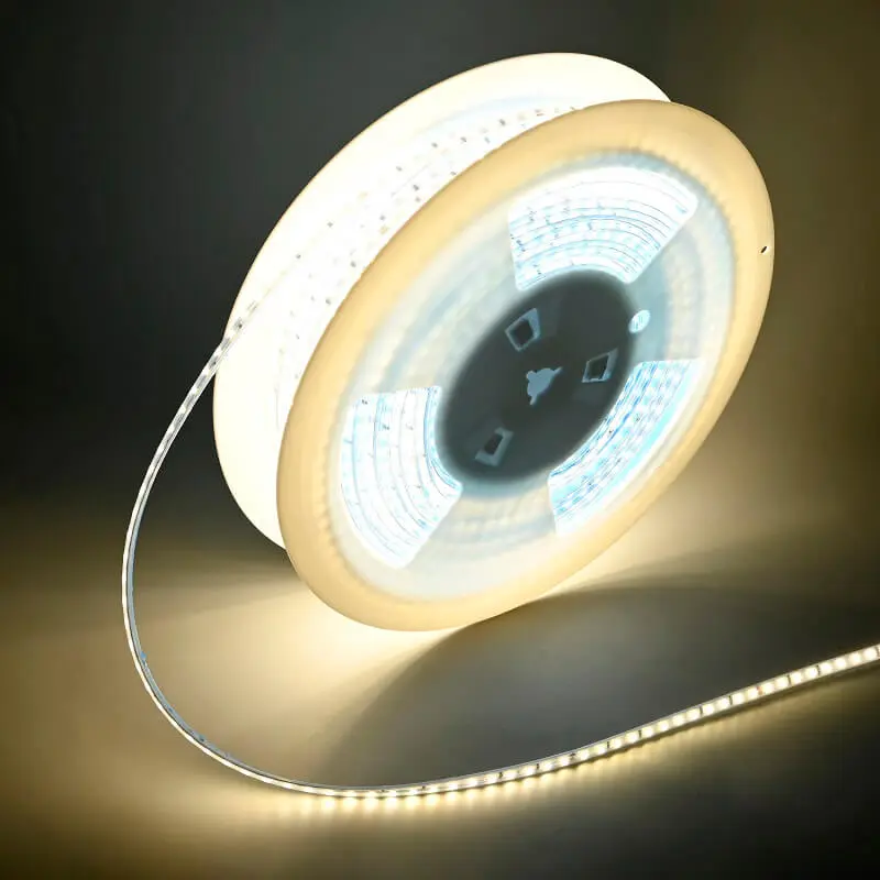 LED ЛЕНТА 8W/M, 6500K, 120 SMD leds/m 230V AC, IP44 6.5мм.