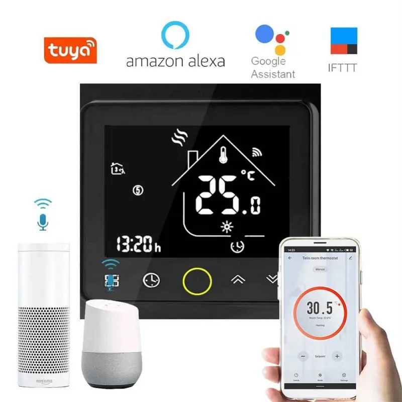 Смарт термостат Tuya/Smartlife ME86H 16A с подов датчик / бял, черен/ - Image 2