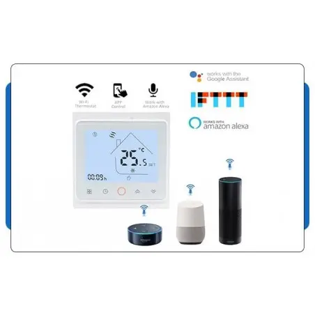 Смарт термостат Tuya/Smartlife ME86H 16A с подов датчик / бял, черен/