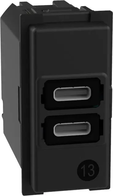 Розетка USB тип C+C 15W 5V 1M Living Now, черна
