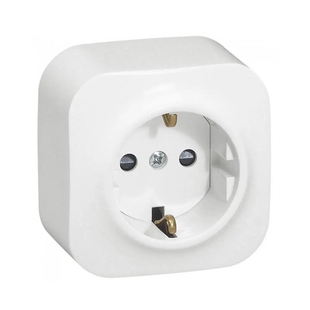 Контакт шуко 16А открит монтаж IP21 Legrand Forix бял