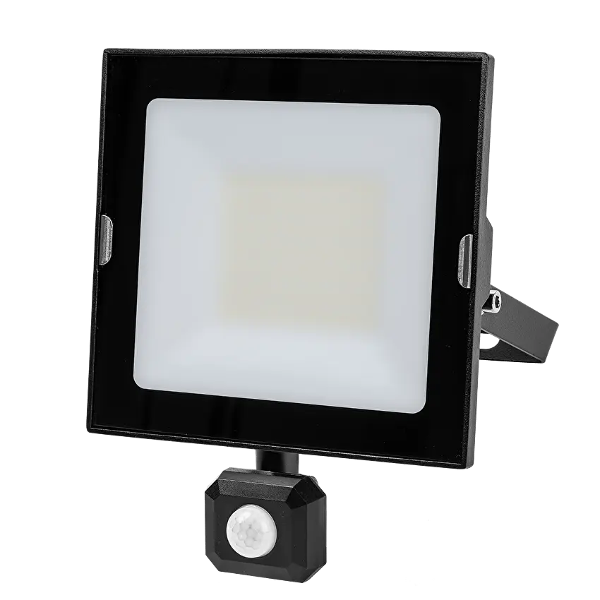 LED SLIM ПРОЖЕКТОР с датчик за движение Ultralux 50W, 4000K, 220-240V AC, IP65 НЕУТРАЛНА СВЕТЛИНА
