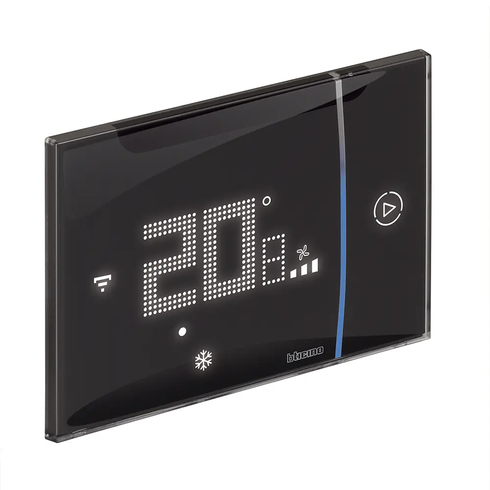 Свързан термостат Smarther AC с вградено Wi-FI, Black, Netatmo with Bticino