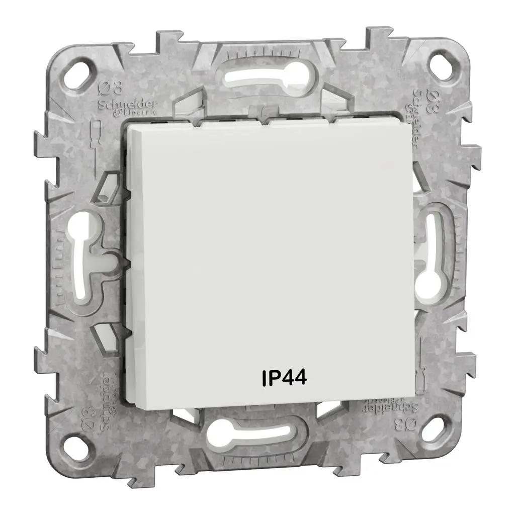 Ключ Сх.6 10А IP44 Schneider New Unica Бял с монт. рамка