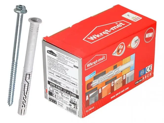 Дюбел за тухла+винт Шестостен Kamfix TH RPZ 8x80