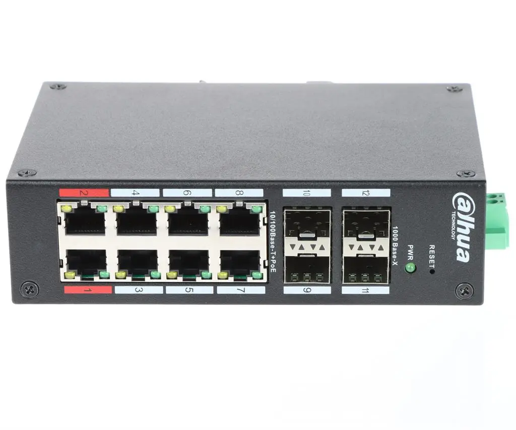 12-портов POE суич Dahua HS4412-8ET-120