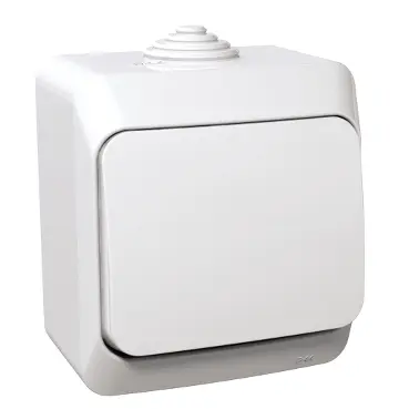 Ключ Сх.7 10А Schneider Cedar Plus ПКОМ, IP44, Бял