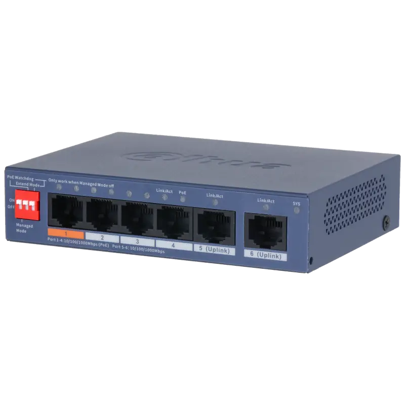 6-портов Cloud POE суич Dahua CS4006-4GT-60