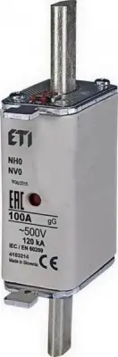 Предпазител патрон Nv0 100a 500v gL/gG KOMBI ETI