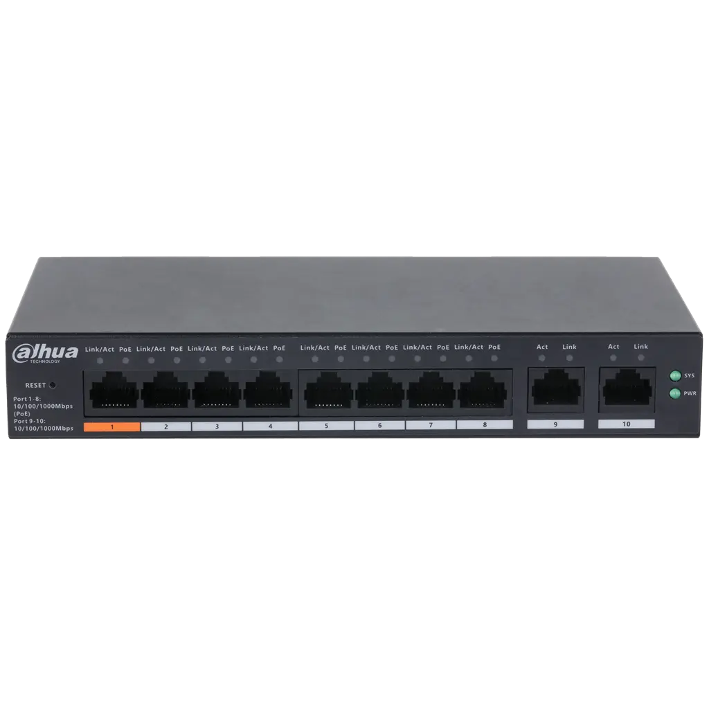 10-портов гигабитов Cloud POE суич Dahua CS4010-8GT-60
