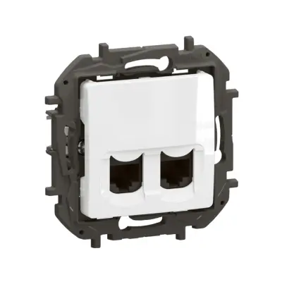 Розетка двойна RG45 Cat5.e UTP, Бяла New Niloe