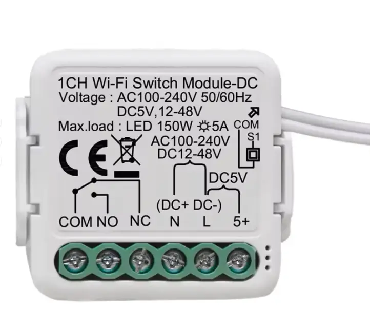 WIFI смарт управление/РЕЛЕ 100-240,12-48,5V 2(сухи) контакта