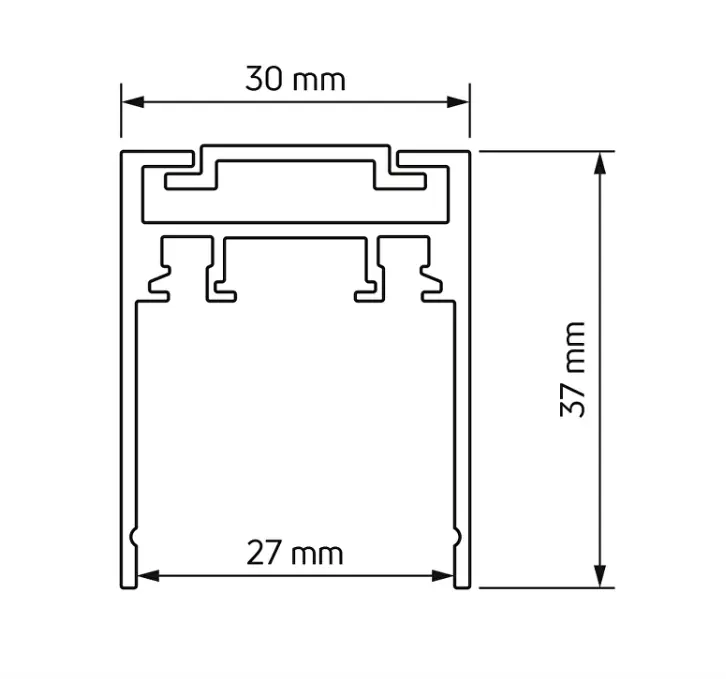 Дълбока релса за открит монтаж Ultralux, 2м, 48V DC - Image 2