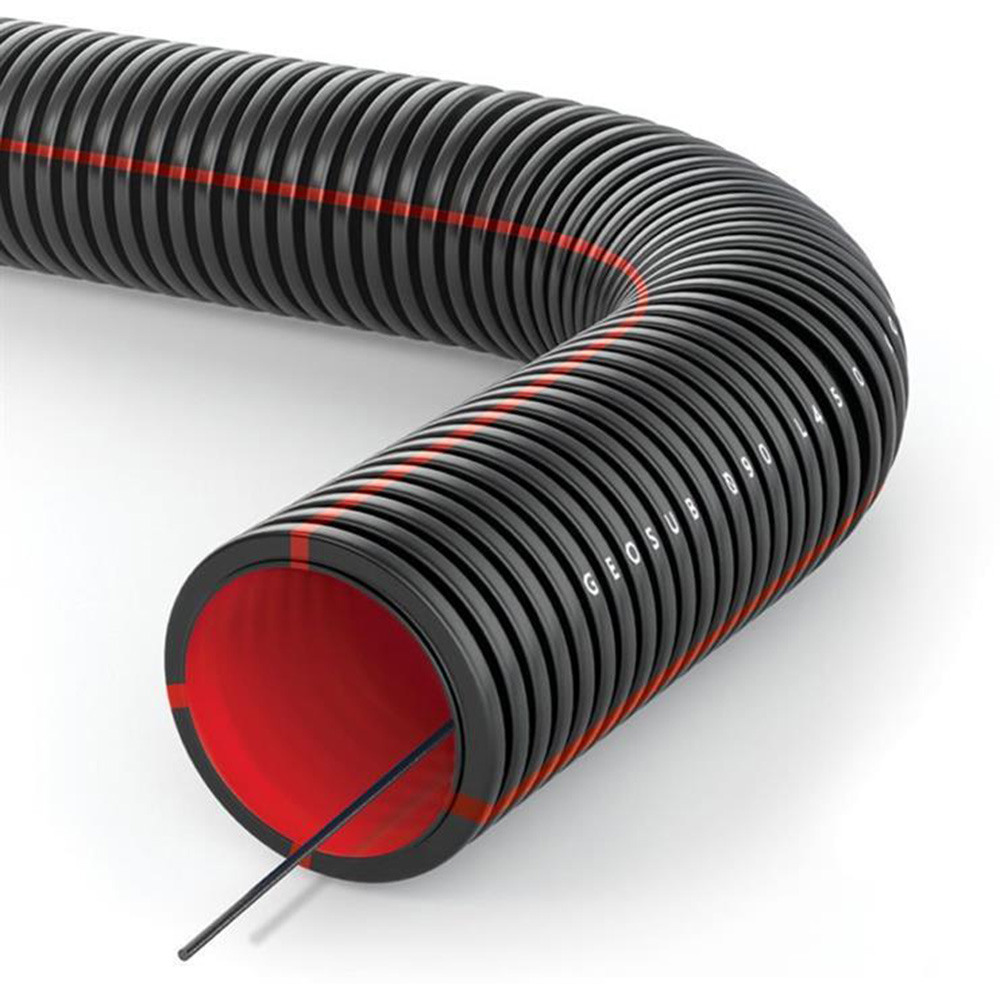 KOUVIDIS - Гофрирана тръба вън. ф75мм вътр. ф61.5мм 450N клас L450, Черен с корда HDPE UV GEOSUB 50м - Image 2