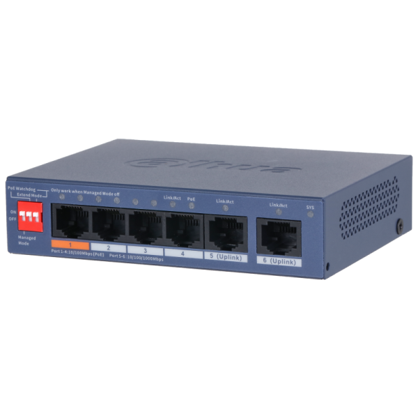 6-портов Cloud POE суич Dahua CS4006-4ET2GT-60